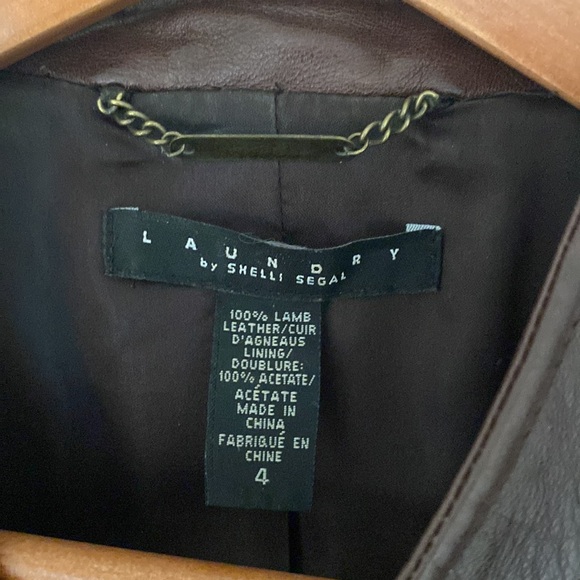 Leather jacket - dark maroon colour. Excellent condition.Laundry by Shelli Segal - Picture 2 of 6